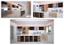 design modern kitchen, cabinets, pantry, and bathroom with 3d rendering
